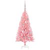 vidaXL &Aacute;rvore de Natal com 150 LEDs com suporte Rosa 120 cm PVC