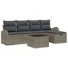 vidaXL Conjunto de Sof&aacute; de Jardim 6 unid. Cinzeto vime PE