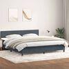 vidaXL Cama com molas/colch&atilde;o 180x220 cm veludo cinzento-escuro