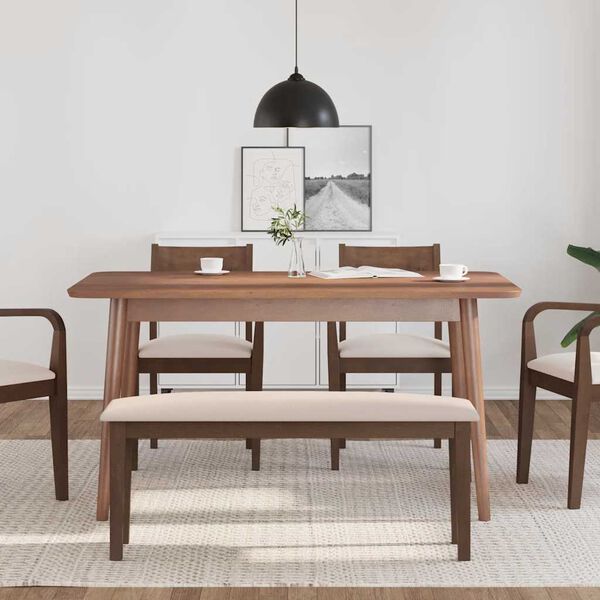 vidaXL Banco 110 cm madeira seringueira maciça castanho