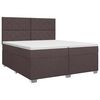 vidaXL Cama box spring com colch&atilde;o Marrom Escuro 200 x 200 cm Tecido