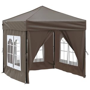 vidaXL Tenda festas dobr&aacute;vel paredes laterais 2x2 m cinza-acastanhado