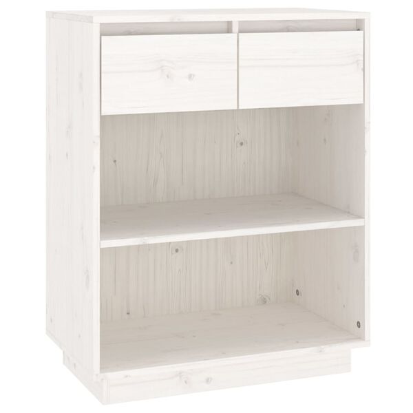 vidaXL Armário consola 60x34x75 cm pinho maciço branco