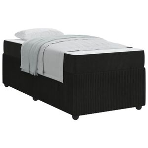 vidaXL Estrutura da Cama com colch&atilde;o Preto 90 x 200 cm tecido