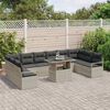 vidaXL Conjunto de Sof&aacute; de Jardim 11 pcs Cinzento-claro vime PE