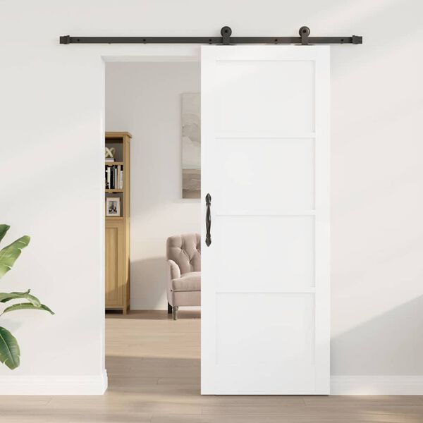 vidaXL Porta Deslizante Branco e Preto 78 x 211 cm