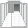 vidaXL Casota c&atilde;es c/ parque 110x405x110 cm a&ccedil;o galvaniz. cinza-claro