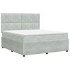 vidaXL Cama box spring com colch&atilde;o Cinzento-claro 140 x 190 cm Veludo