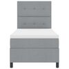vidaXL Cama Box com colch&atilde;o com led Cinzento-claro 90 x 200 cm tecido