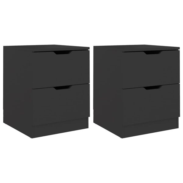 vidaXL Mesas de cabeceira 2 pcs 40x40x50 cm contraplacado preto