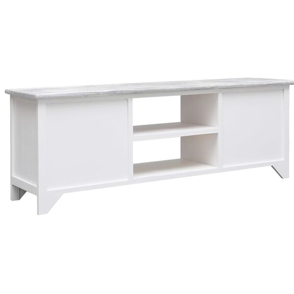 vidaXL Móvel de TV 108x30x40 cm madeira paulownia branco e cinzento