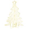 vidaXL &Aacute;rvore de Natal dobr&aacute;vel c/ LEDs 87x87x93 cm branco quente
