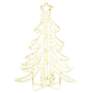 vidaXL &Aacute;rvore de Natal dobr&aacute;vel c/ LEDs 87x87x93 cm branco quente