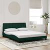 vidaXL Estrutura de cama sem colch&atilde;o Hanko 160x200 cm veludo verde-escuro
