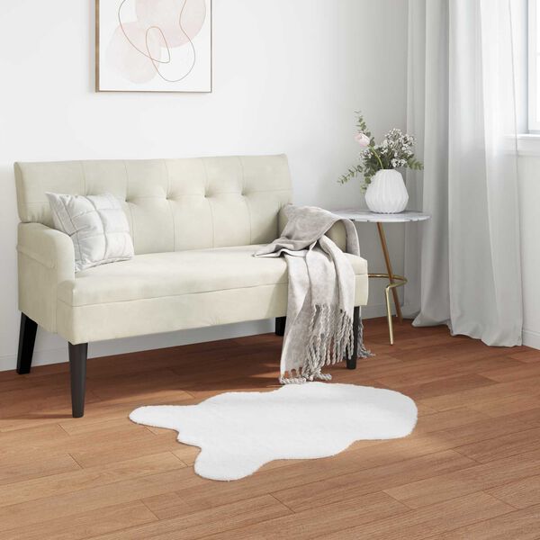 vidaXL Tapete de Pelo Sint&eacute;tico de Coelho Olite Branco 50 x 80 cm