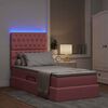 vidaXL Cama com arruma&ccedil;&atilde;o e LED com colch&atilde;o Rosa 100 x 200 cm Veludo