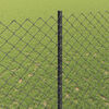 vidaXL Cerca com Poste Cinzeto 1,4 x 10 m Aço e PVC
