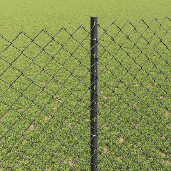 vidaXL Cerca com Poste Cinzeto 1,4 x 10 m Aço e PVC