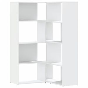 vidaXL Estante canto 4 prateleiras 85x85x140 cm deriv. madeira branco