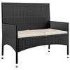 vidaXL 4 pcs conjunto lounge de jardim c/ almofad&otilde;es vime PE preto