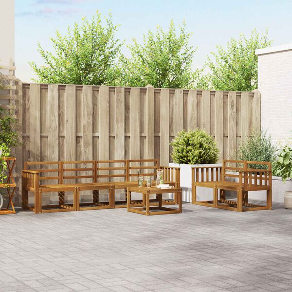 vidaXL Conjunto de Sof&aacute;s para Exterior 7 pcs Natural