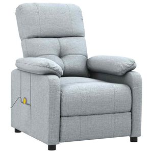 vidaXL Poltrona de massagens tecido cinzento-claro