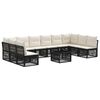 vidaXL Conjunto de Sof&aacute; de Jardim 11 unid. Preto vime PE