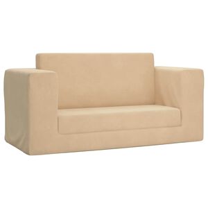 vidaXL Sof&aacute; infantil de 2 lugares pel&uacute;cia macia cor creme