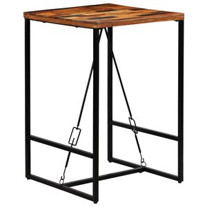 vidaXL Mesa de bar em madeira recuperada maci&ccedil;a 70x70x106 cm