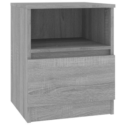 vidaXL Mesa cabeceira 40x40x50 cm derivados de madeira cinzento sonoma