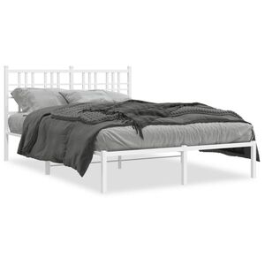 vidaXL Estrutura de cama com cabeceira 120x200 cm metal branco