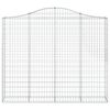 vidaXL Cestos gabi&atilde;o arqueados 2pcs 200x30x160/180cm ferro galvanizado