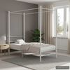 vidaXL Estrutura de cama com dossel metal branco 90x200 cm