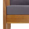 vidaXL Banco de jardim c/ almofadões 119 cm madeira de acácia maciça