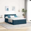 vidaXL Estrutura de cama otomana com colch&atilde;o 140x200 cm azul escuro