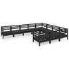 vidaXL 10 pcs conjunto lounge de jardim pinho maci&ccedil;o preto