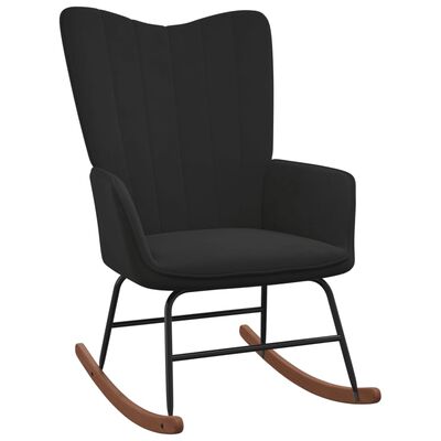 vidaXL Cadeira de baloiço com banco veludo preto