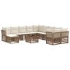 vidaXL Conjunto de Sof&aacute; de Jardim 12 pcs Bege vime PE
