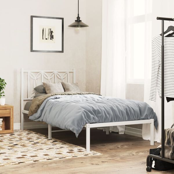 vidaXL Cabeceira de cama 80 cm metal branco
