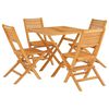 vidaXL 5 pcs conjunto de jantar p/ jardim madeira de teca maci&ccedil;a
