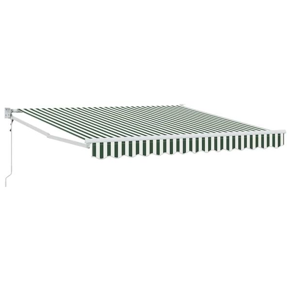 vidaXL Toldo Riscas Verde e branco 3 x 2,5 m Poli&eacute;ster e metal