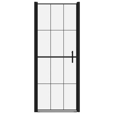 vidaXL Porta de chuveiro vidro temperado 81x195 cm preto