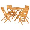 vidaXL 5 pcs conjunto de jantar p/ jardim madeira de teca maci&ccedil;a