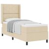 vidaXL Cama Box com colch&atilde;o com cabeceira Creme 90 x 190 cm tecido