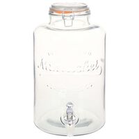 vidaXL Dispensador de água XXL com torneira transparente 8 L vidro