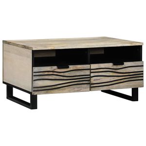vidaXL Mesa de centro com gaveta Bege e Preto 80 x 54 x 40 cm