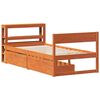 vidaXL Cama sem colch&atilde;o 100x200 cm pinho maci&ccedil;o castanho-mel