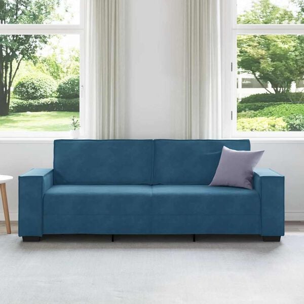 vidaXL Sof&aacute; de 3 lugares 220x78x84 cm veludo azul