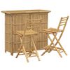 vidaXL Mesa de Bar e Banquinhos para Exterior 3 unid. Natural Bambu