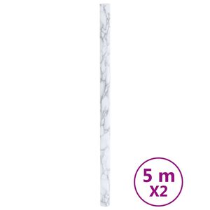 vidaXL Autocolantes para m&oacute;veis 90x500 cm PVC branco m&aacute;rmore